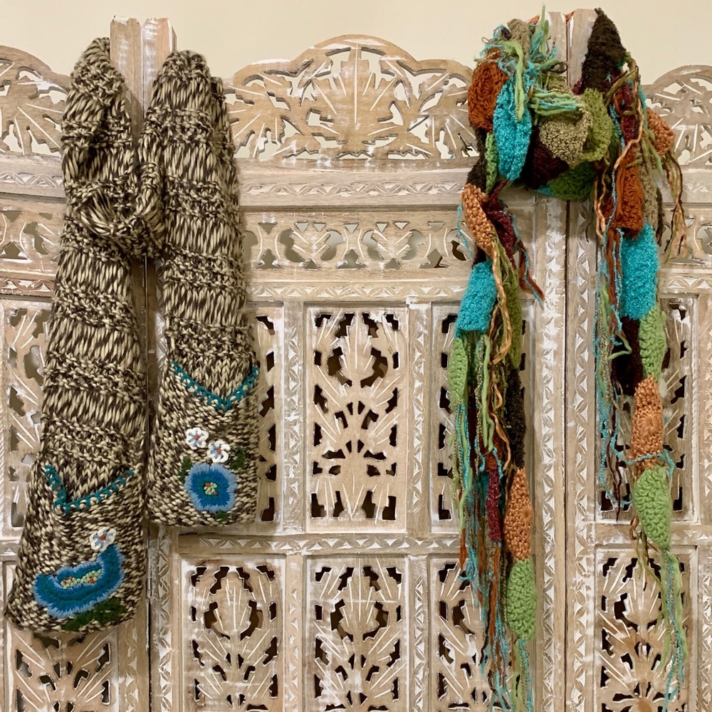 Embroidered & Crochet Multi Color Scarves